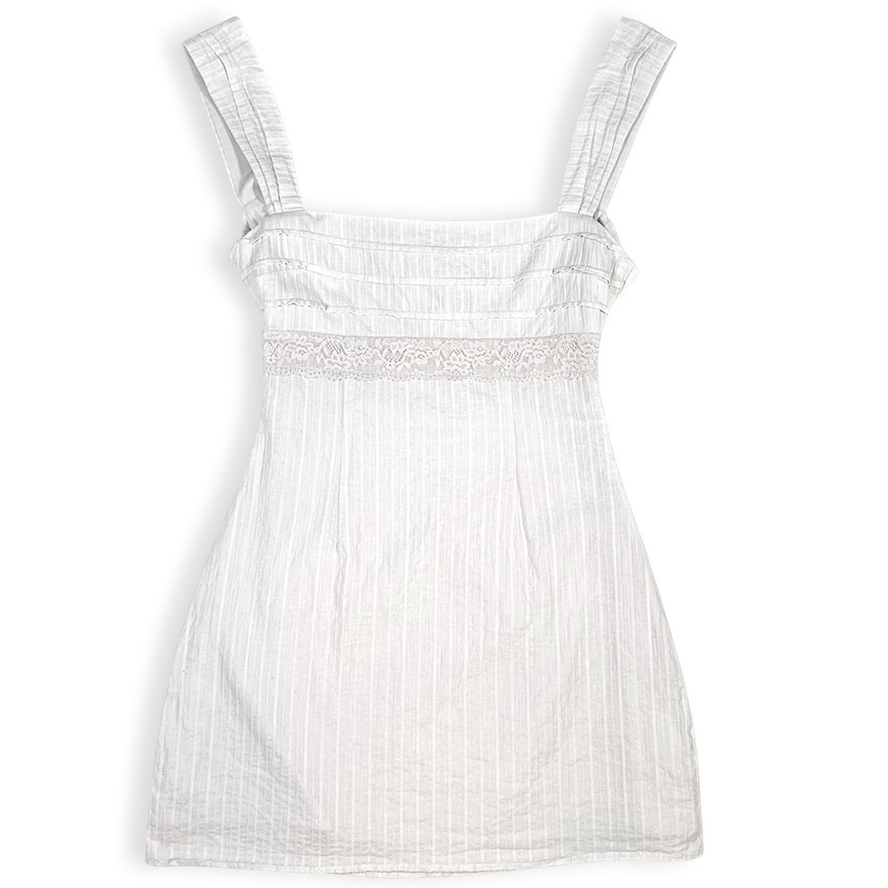 Princess Polly White Mini Dress with Lace Trim